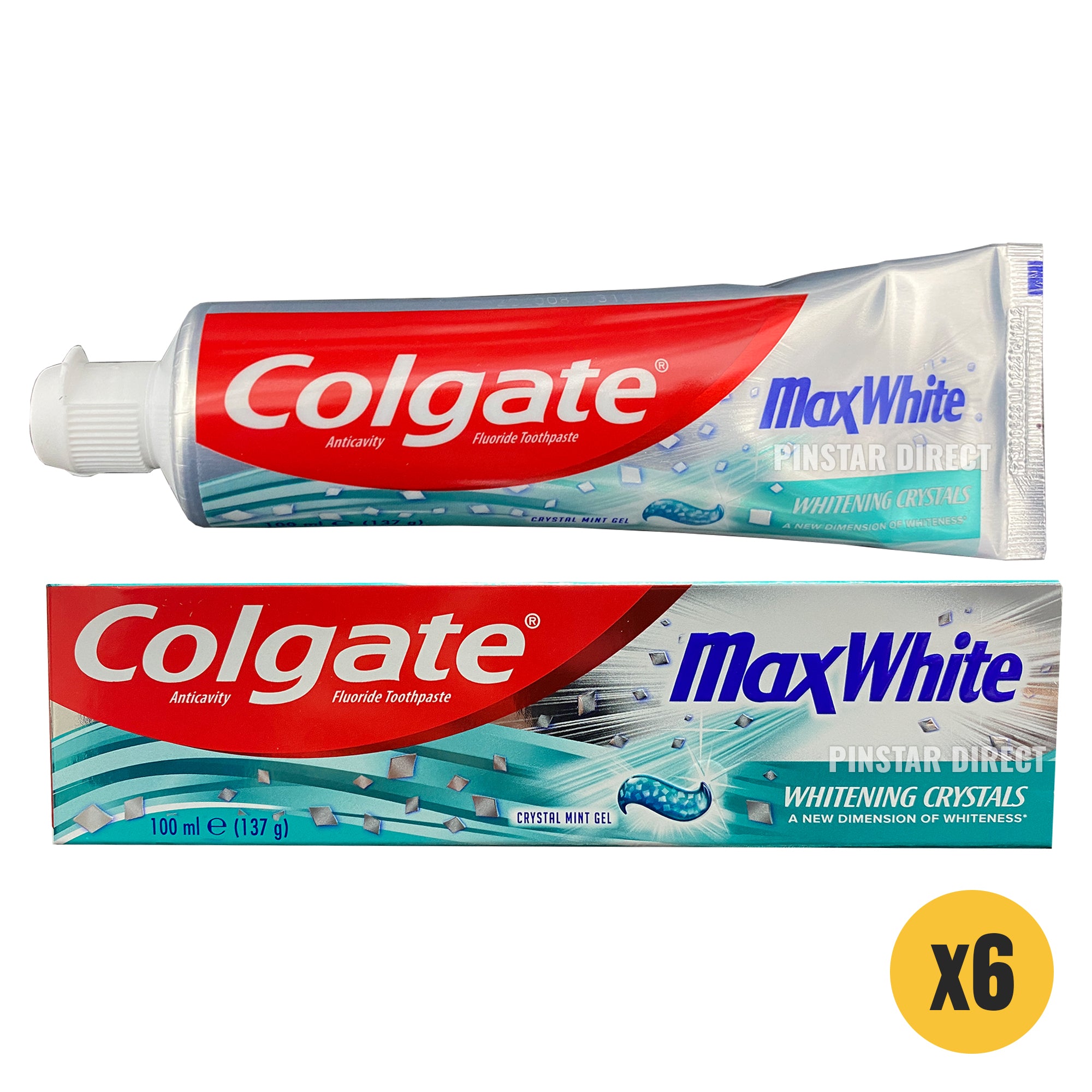 Colgate Max White Crystal Mint Toothpastes - Bulk Supermarket